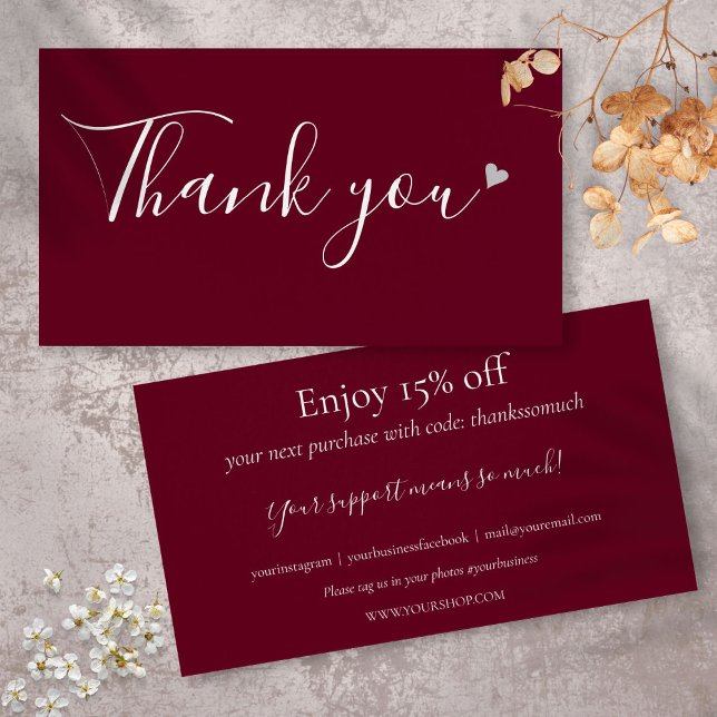 Gracias Por Comprar Tarjeta De Descuento De Borgoñ (Thank You For Shopping Burgundy Discount Card)