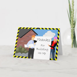 "Gracias por construirnos" Tarjeta de agradecimien