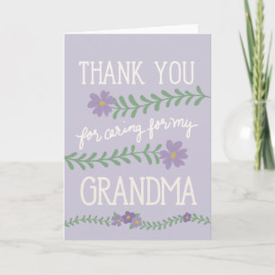 Gracias por Cuidar a Mi Abuela Tarjeta