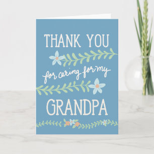 Gracias por Cuidar a Mi Abuelo Tarjeta