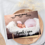 Gracias por el anuncio de nacimiento de bebé<br><div class="desc">Presentamos nuestras exquisitas tarjetas de anuncio de natalidad de fotos de bebé modernas, la combinación perfecta de diseño contemporáneo y recuerdos preciados. Celebra la llegada de tu paquete de alegría con un toque de elegancia y estilo que cautivará los corazones de tus seres queridos. Captísimo Photo Display: ¡La estrella del...</div>