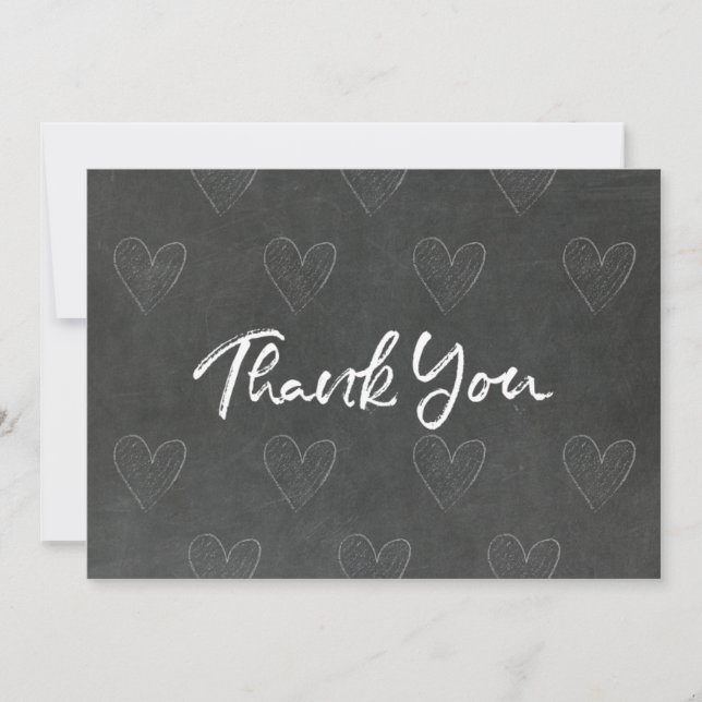Gracias por el diseño de pizarra con tarjeta Heart (Anverso)