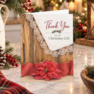Gracias por el Regalo de Navidad Poinsettia Roja