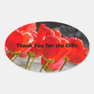 ¡Gracias por el regalo! pegatinas sellos Tulipanes