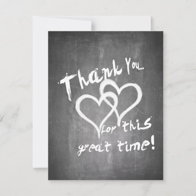 Gracias por este gran tiempo en una pizarra de tiz (Anverso)