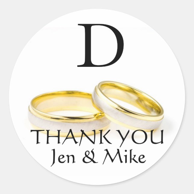 Gracias Por Favor Pegatina Monograma D (Anverso)