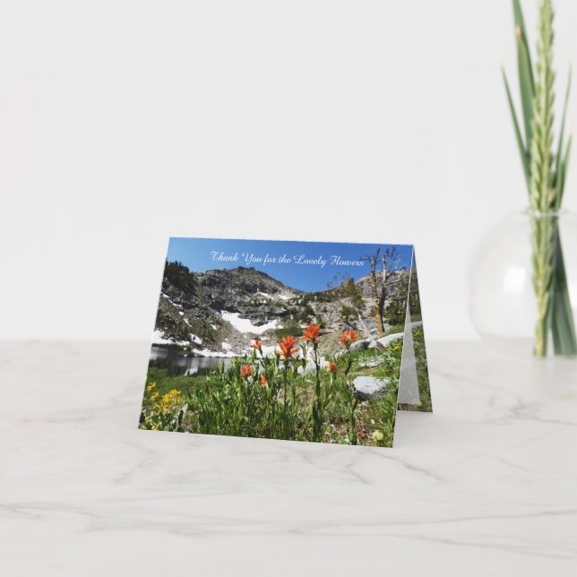 Gracias Por Flores Encantadoras, Montañas, Tarjeta (Anverso)