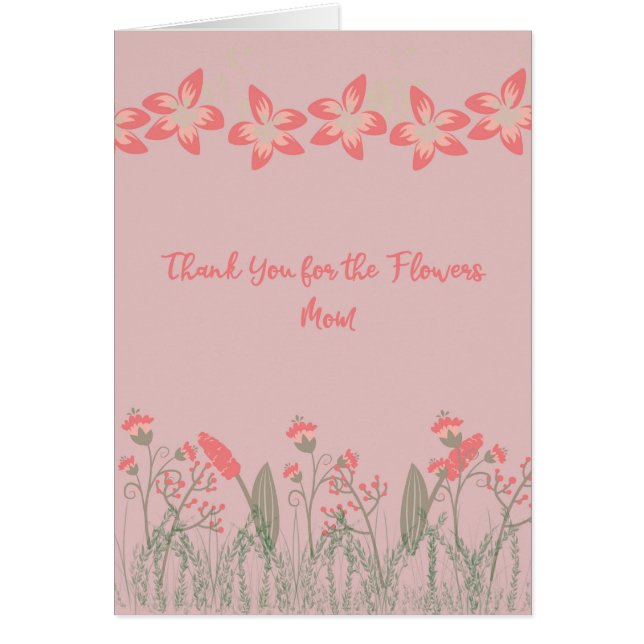 Gracias por Flowers Mom, Card. Flores de Peachy (Frente)