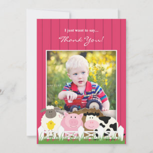 Gracias por invitación plana de la granja de fotos