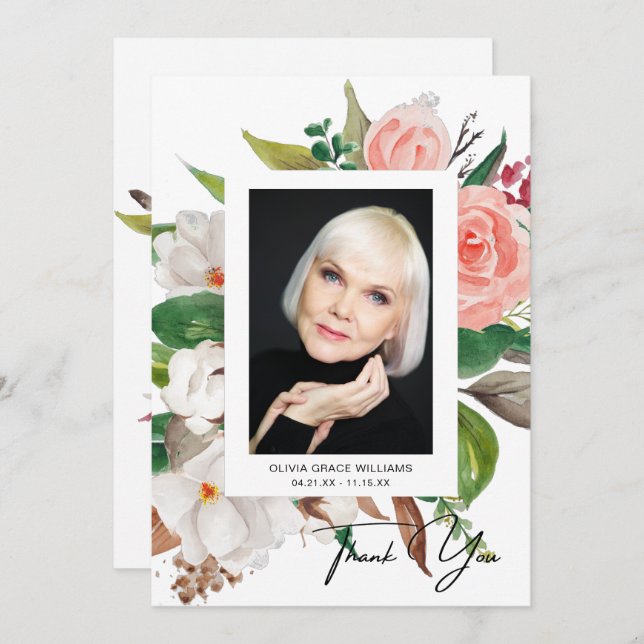 Gracias por la compasión por la foto funeral (Anverso / Reverso)