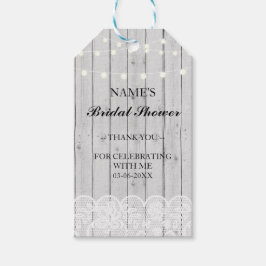 Gracias por la etiqueta Favor de la ducha de novia