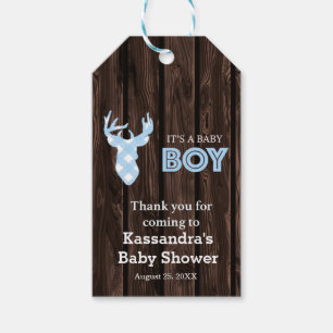 Gracias por la etiqueta rústica de Baby Shower de