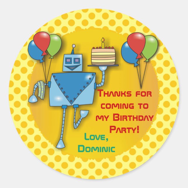 Gracias por la fiesta de cumpleaños Pegatinas amar (Anverso)