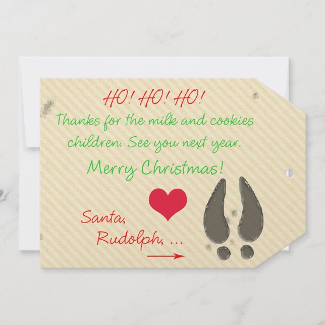 Gracias por la Leche y las cookies de la tarjeta d (Anverso)