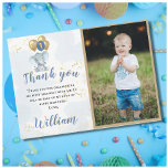 Gracias por la tarjeta de cumpleaños de la foto pe<br><div class="desc">Disfrutarás enviando esta encantadora y única carta de agradecimiento - con ese precioso elefante y los globos azul y dorado - completada con su mensaje y su nombre de escritura personalizado. "Amor" es realmente la respuesta. Cualquier pregunta de diseño o solicitud especial, sólo tiene que enviar un chat o un...</div>