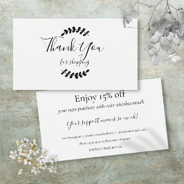 Gracias por la tarjeta de descuento de compras