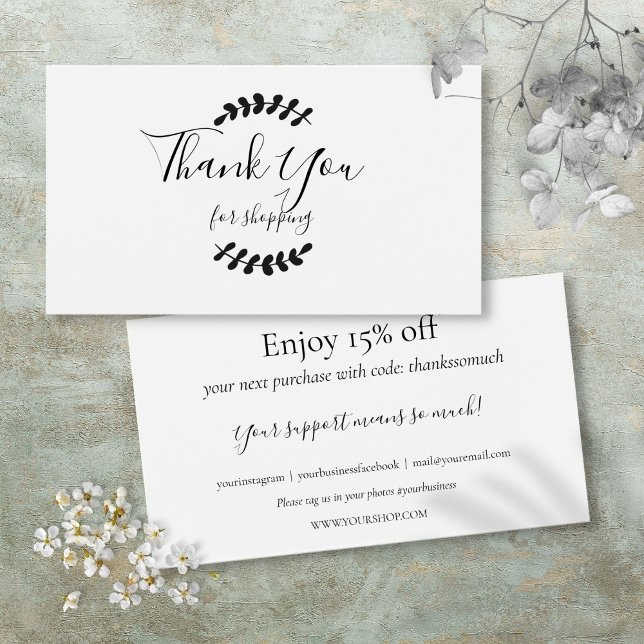 Gracias por la tarjeta de descuento de compras (Thank You For Shopping Discount Card)
