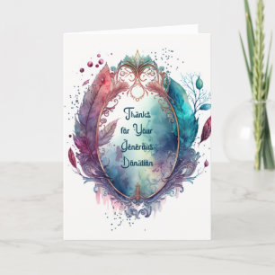 Gracias por la tarjeta de donación con Swirls