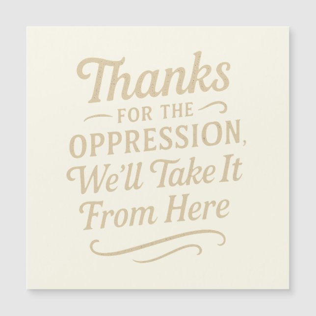 Gracias por la tarjeta magnética de la opresión y  (Anverso)