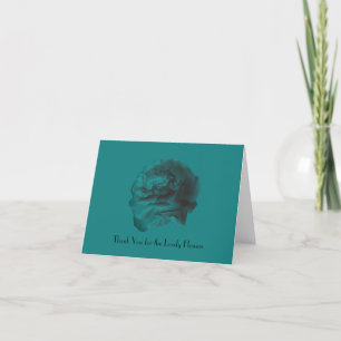 Gracias por las flores, tarjeta de nota Verde azul