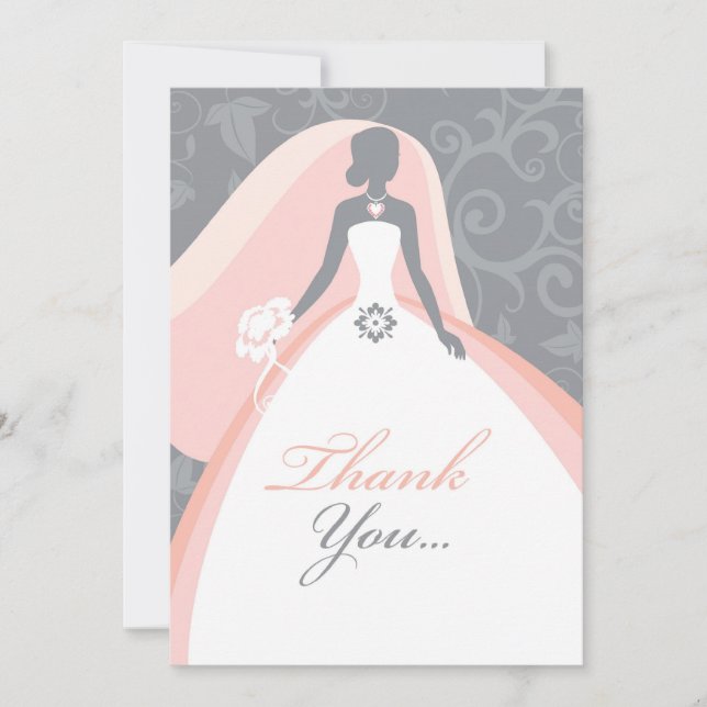 Gracias por las tarjetas planas de ducha de novia (Anverso)