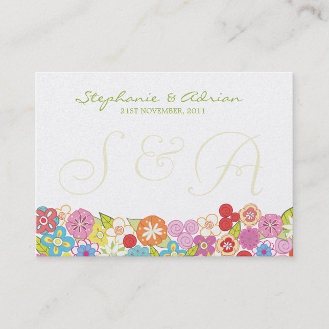 Gracias por las tarjetas Table Place Summer Spring (Anverso)