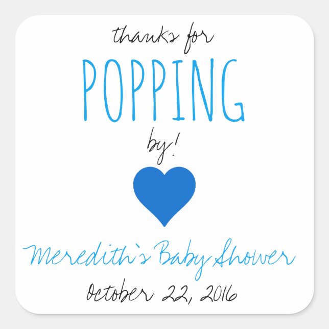 ¡Gracias por pasarse! Pegatinas Baby Shower Favor (Anverso)