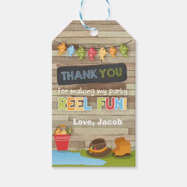 Gracias por pescar favorece la etiqueta de regalo  (Anverso)