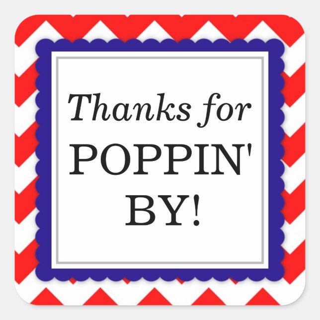 Gracias por Poppin' por pegatina cuadrado - Chevro (Anverso)