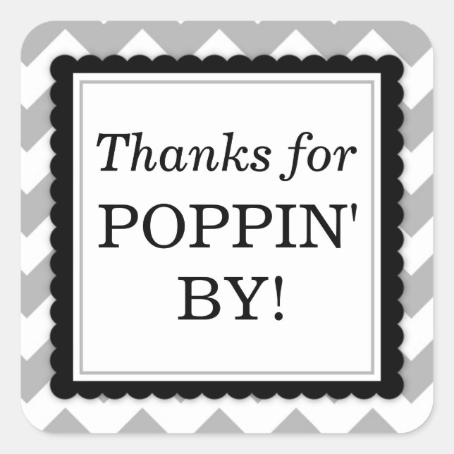 Gracias por Poppin' por pegatina cuadrado - Chevro (Anverso)