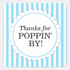 Gracias por Poppin' por pegatina cuadrado - franja