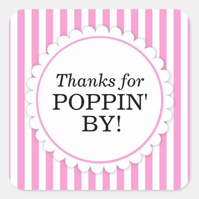 Gracias por Poppin' por pegatina cuadrado - franja (Anverso)