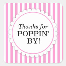 Gracias por Poppin' por pegatina cuadrado - franja