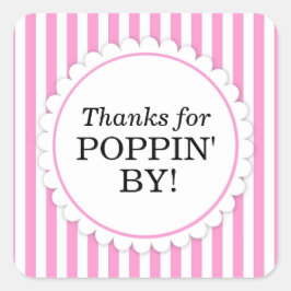 Gracias por Poppin' por pegatina cuadrado - franja