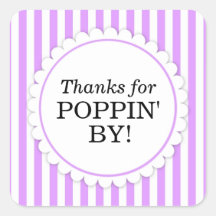 Gracias por Poppin' por pegatina cuadrado - franja