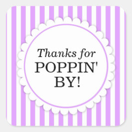 Gracias por Poppin' por pegatina cuadrado - franja