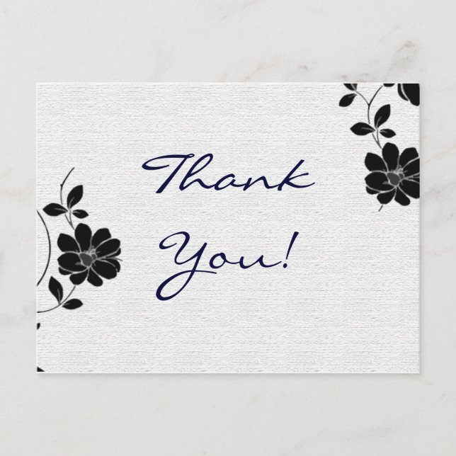 Gracias por postear tarjetas Flores negras (Anverso)