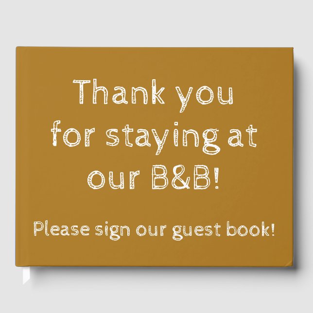"¡Gracias por quedarse en nuestro B&B!" Libro de v (Anverso)