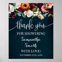 Gracias por Rociar a la Novia Señal de Vino Navy