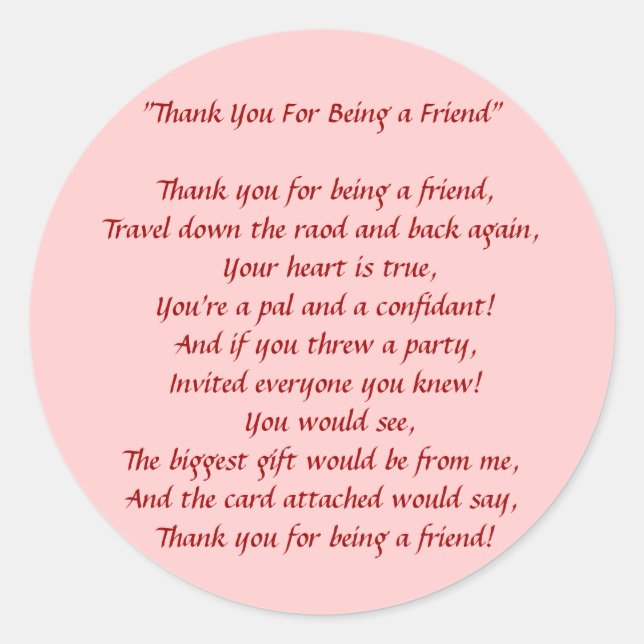 Gracias Por Ser Mi Amigo - Pegatinas (Anverso)