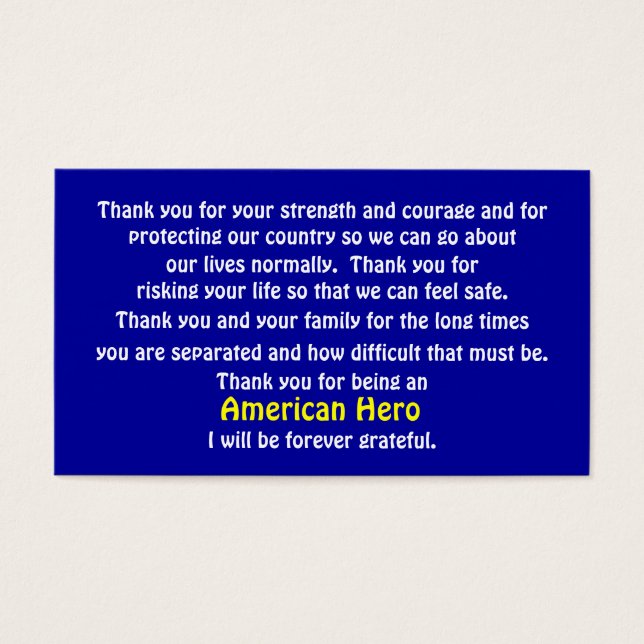 Gracias Por Servir A Nuestro País (Frente)