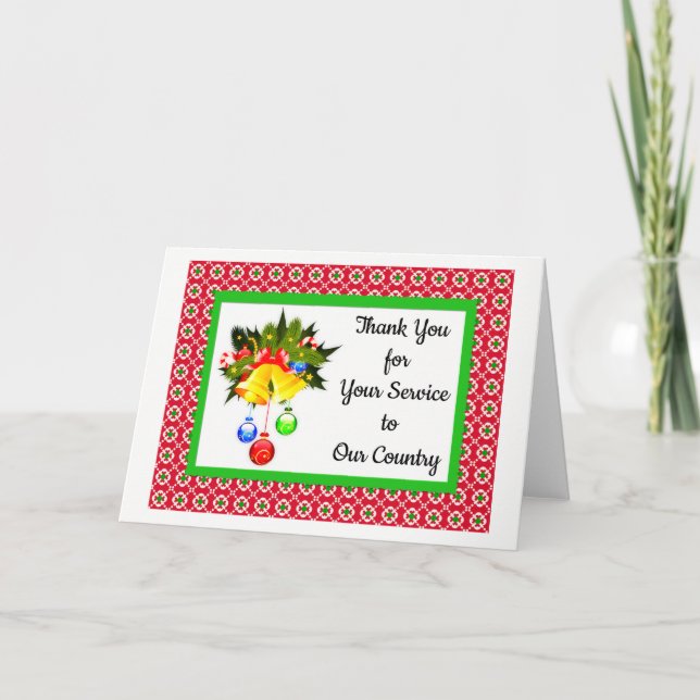 Gracias por servir tarjetas de Navidades militares (Anverso)