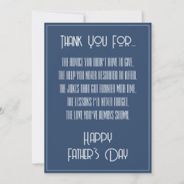 Gracias Por... Simple Día del Padre Moderno Azul