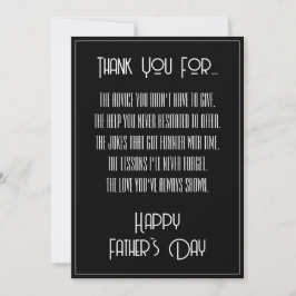 Gracias Por... Simple Día del Padre Moderno Negro