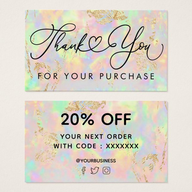 gracias por su compra faux iricent opal (Anverso y reverso)