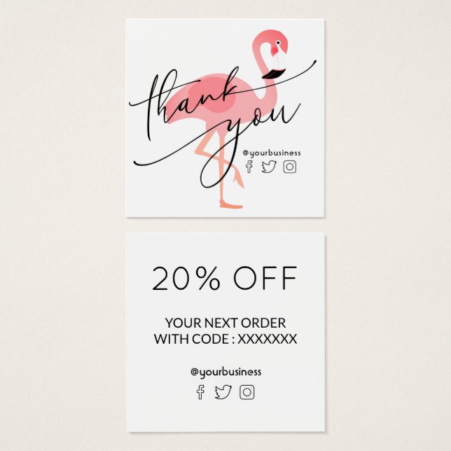 gracias por su compra flamingo rosa (Anverso y reverso)