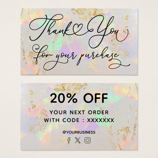 gracias por su compra opalo blanco (Anverso y reverso)