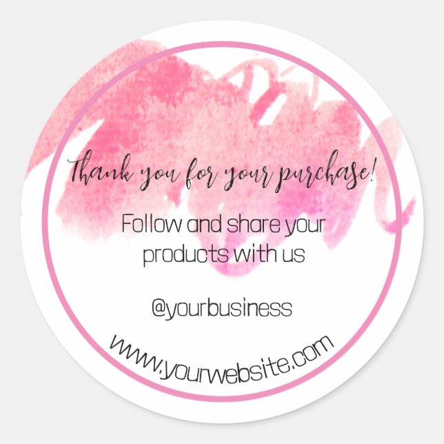 Gracias Por Su Pegatina De Negocios (Anverso)