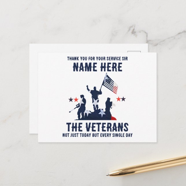 Gracias Por Su Servicio, La Tarjeta Veterana De Dí (Anverso/Reverso In Situ)