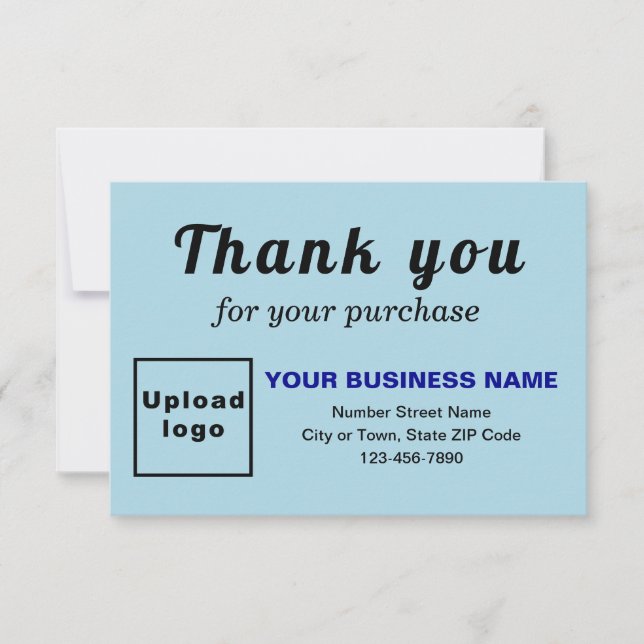 Gracias por su tarjeta plana azul claro de compra (Anverso)